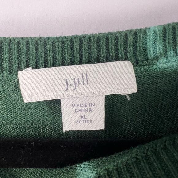 J. Jill Green Tie Dye Sweater, Cotton Blend, Lightweight Pullover, Casual Cozy - Picture 3 of 14